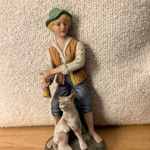 Homco Figurine with Green Hat and Brown Vest